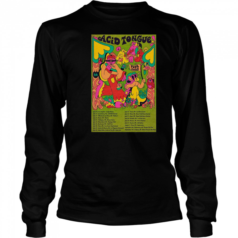 Acid Tongue Tour 2025 Poster T-Shirt Long Sleeved