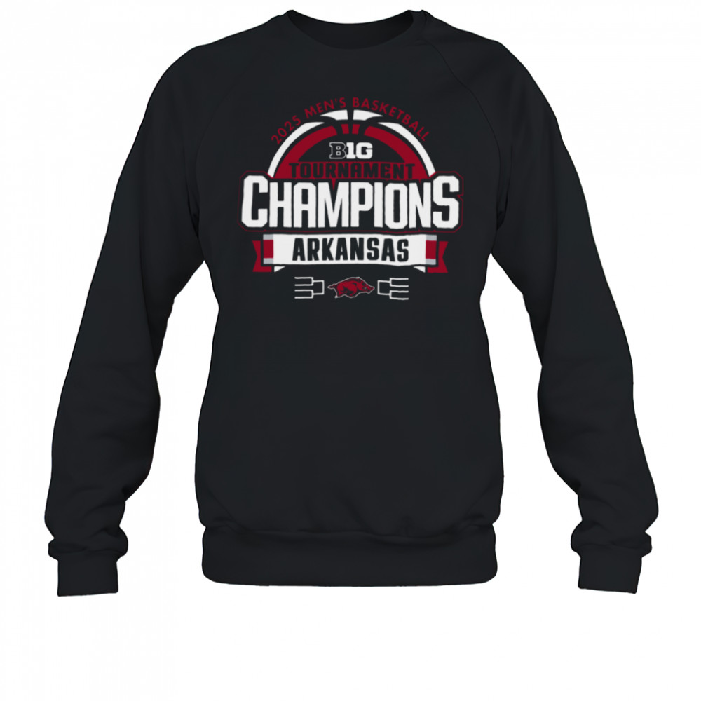 Arkansas Razorbacks 2025 Big Ten Men’s Basketball Conference Tournament Champions Locker Room T Shirt Sweatshirt