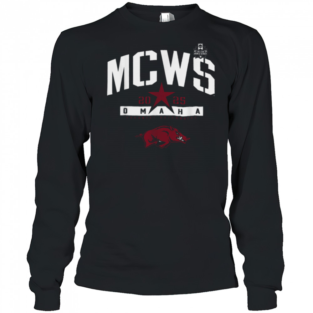 Arkansas Razorbacks College World Series 2025 MCWS Baseball T Shirt Long Sleeved