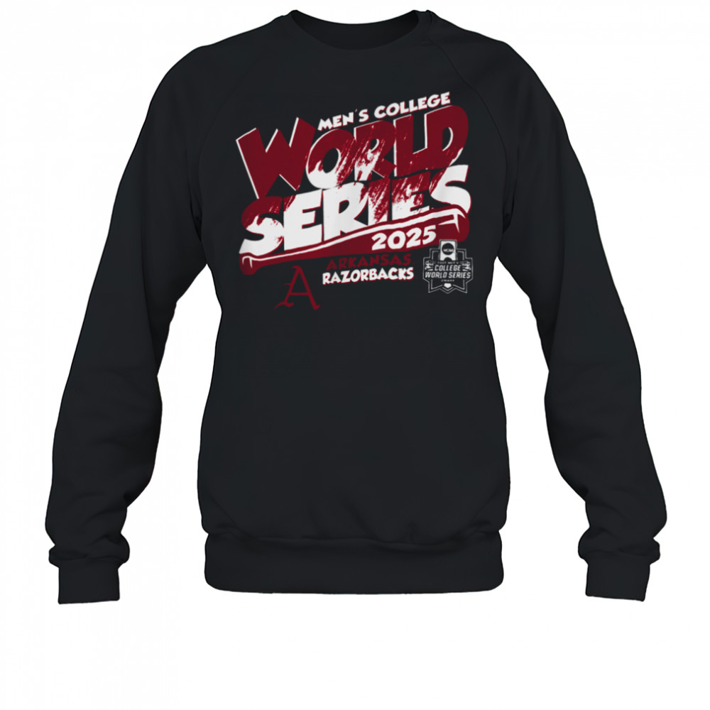Arkansas Razorbacks MCWS 2025 Baseball Boom Black T Shirt Sweatshirt