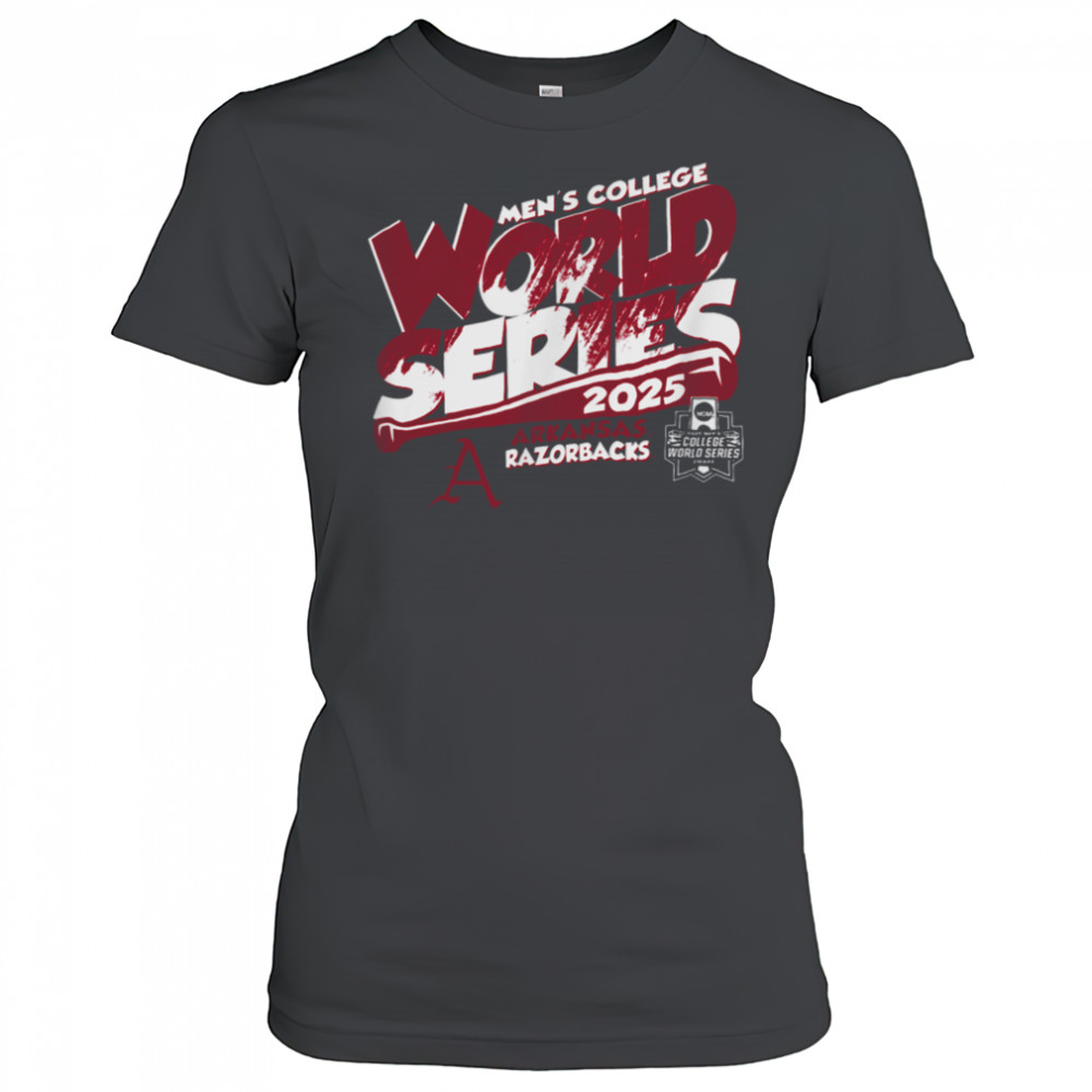 Arkansas Razorbacks MCWS 2025 Baseball Boom Black T Shirt Women's T-shirt
