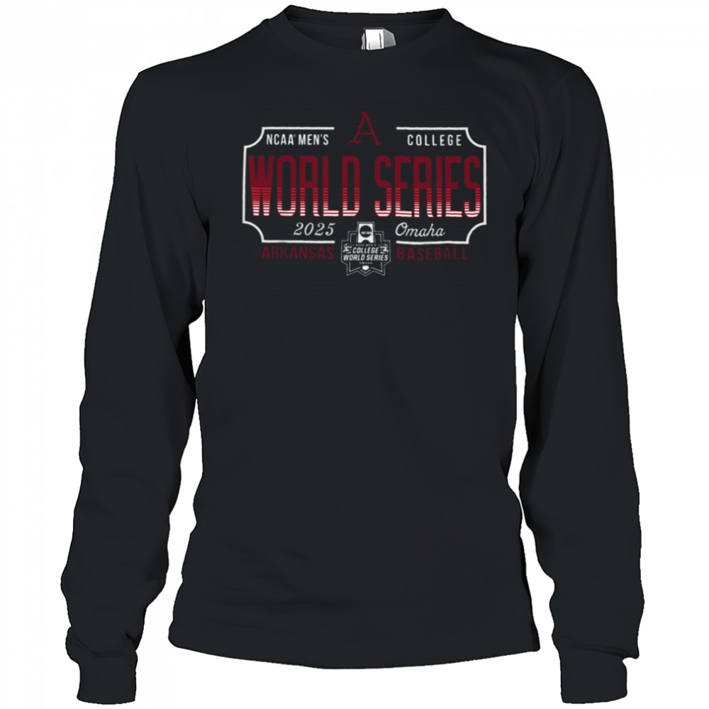 Arkansas Razorbacks MCWS 2025 College World Series Baseball T Shirt Long Sleeved