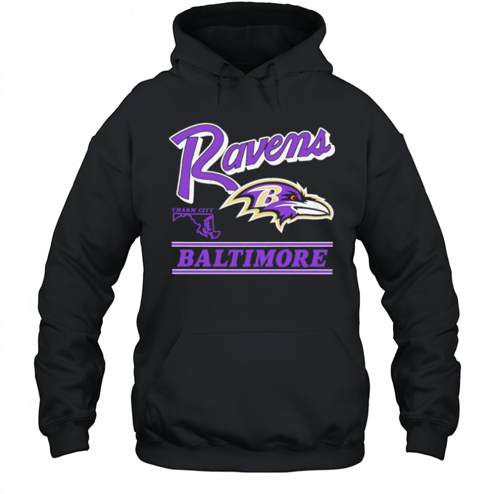 Baltimore Ravens Fly Charm City Retro shirt Hoodie