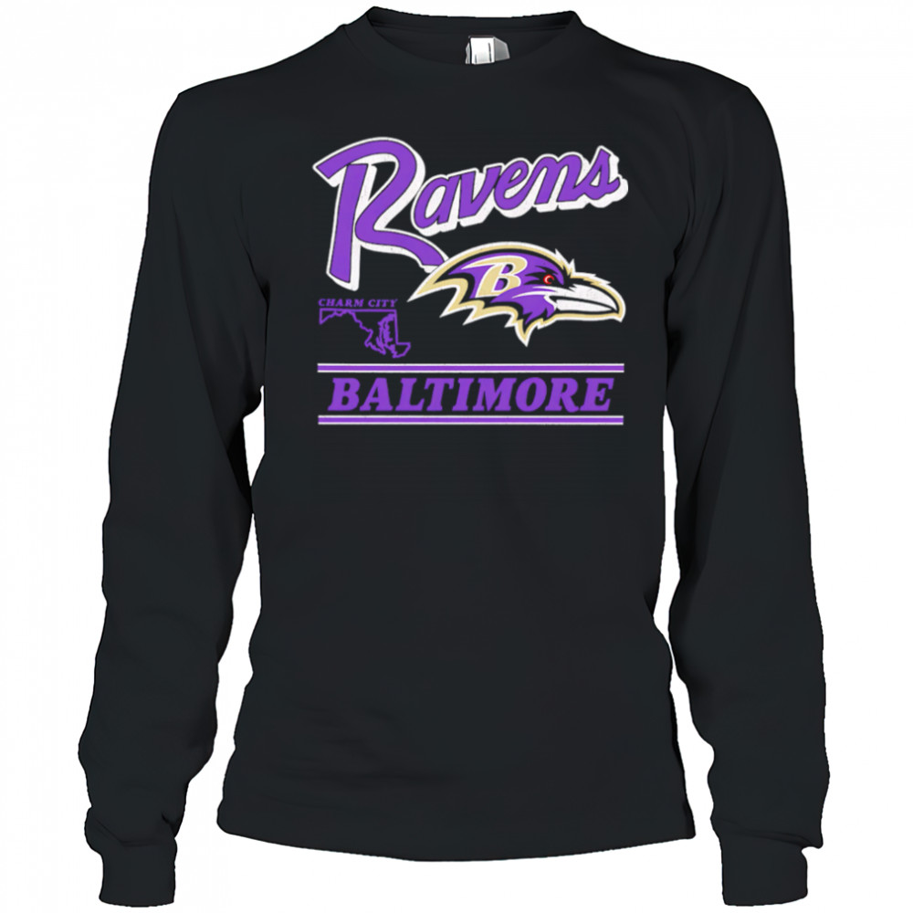 Baltimore Ravens Fly Charm City Retro shirt Long Sleeved