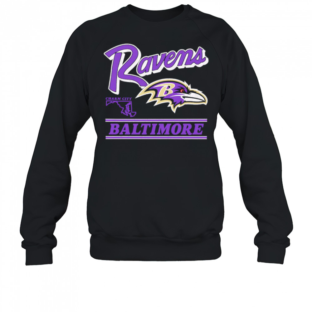 Baltimore Ravens Fly Charm City Retro shirt Sweatshirt