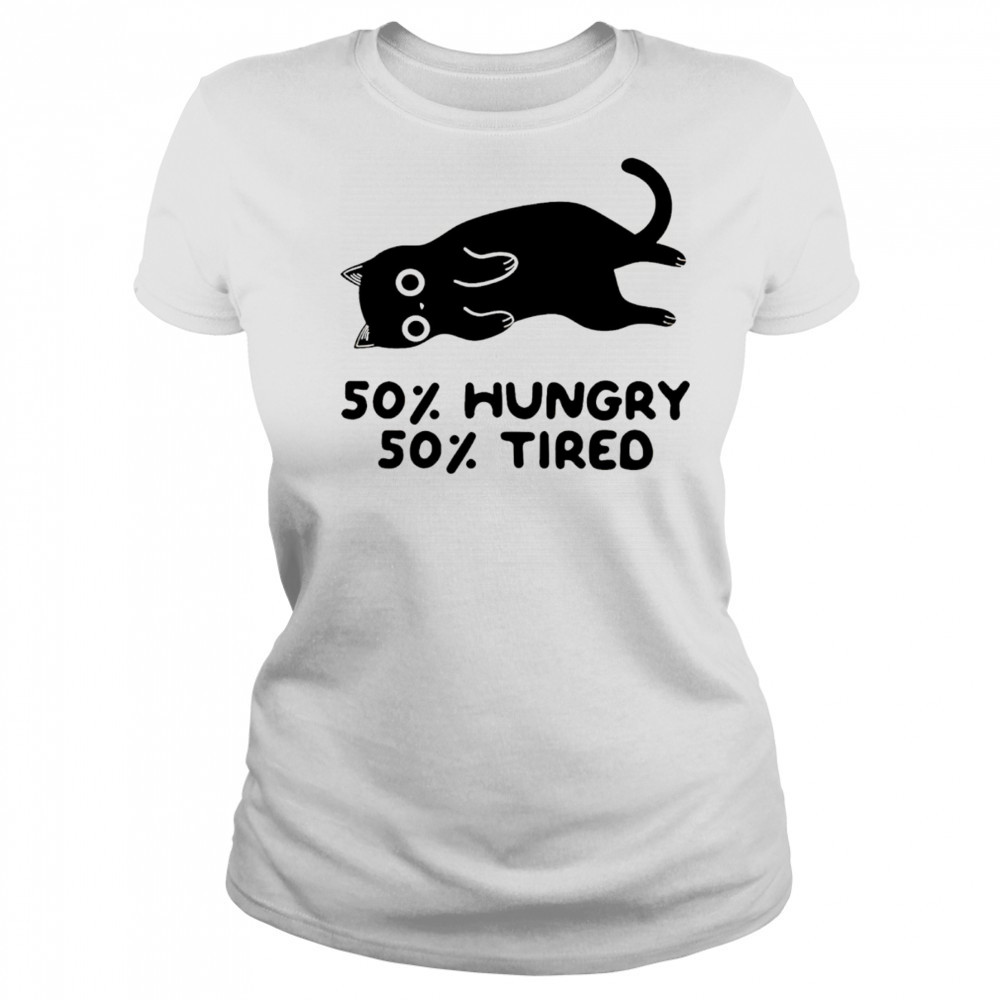 Black Cat 50% Hungry 50%Tired shirt Women's T-shirt