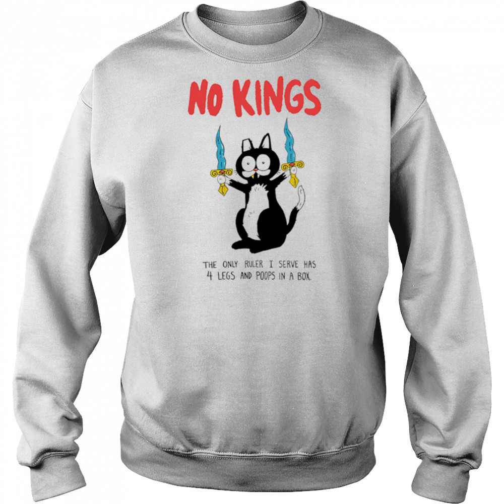 Black Cat No Kings the only ruler i serve has 4 legs and poops in a box shirt Hoodie