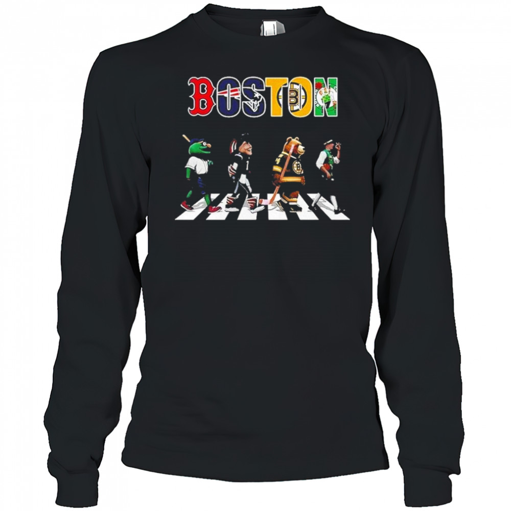 Boston Sports Team Logo Mascot Abbey Road 2025 Shirt Long Sleeved