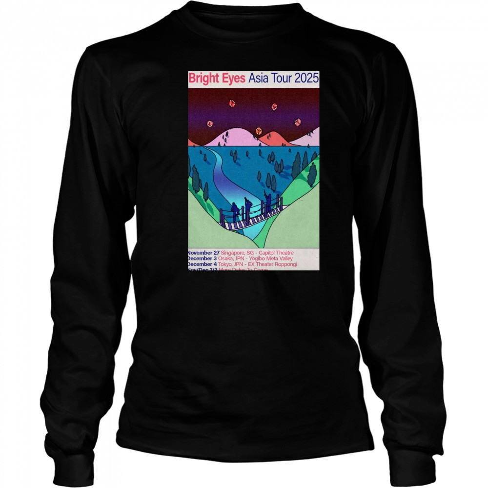 Bright Eyes Asia 2025 Tour Poster T-Shirt Long Sleeved