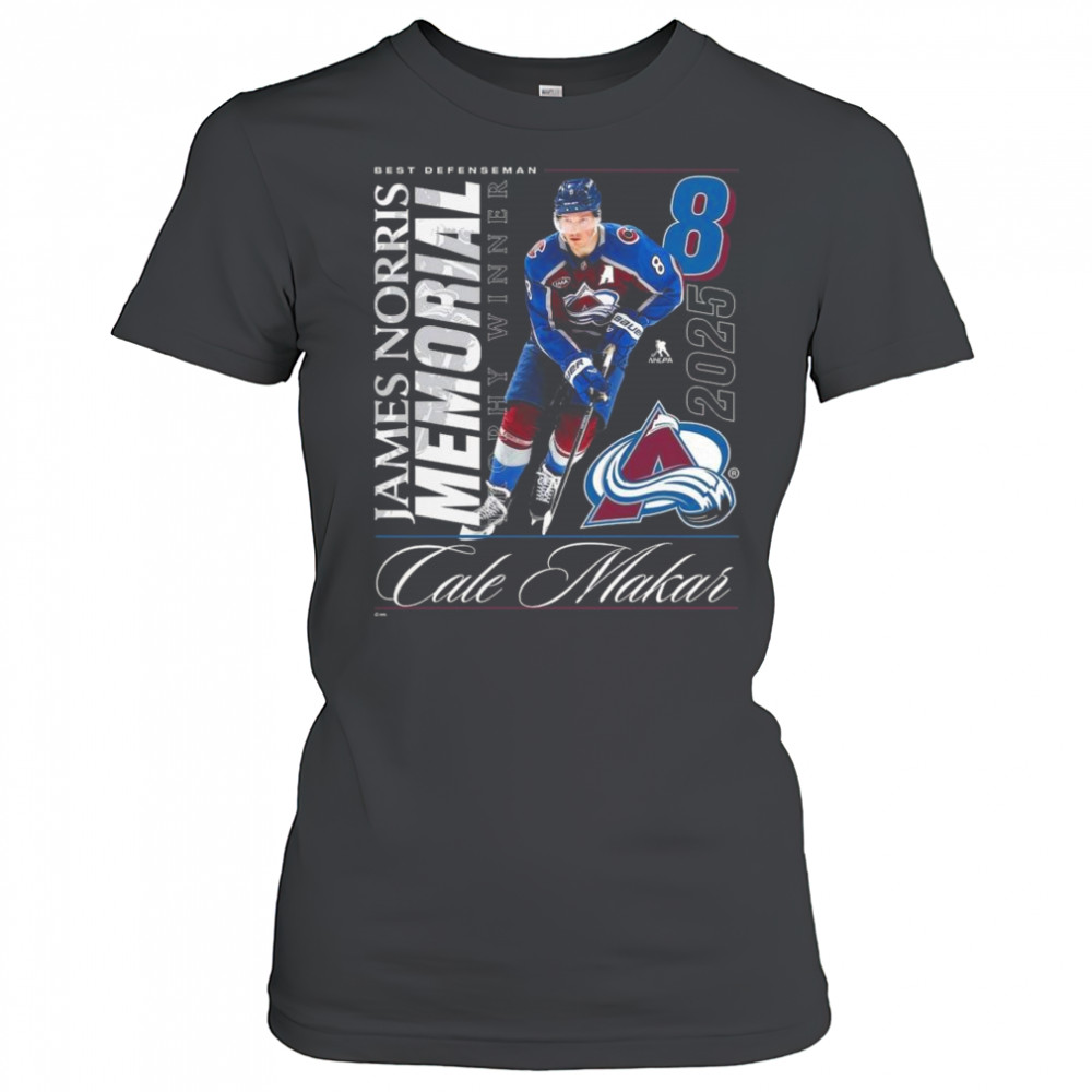 Cale Makar Colorado Avalanche 2025 Norris Trophy Winner Shirt Women's T-shirt