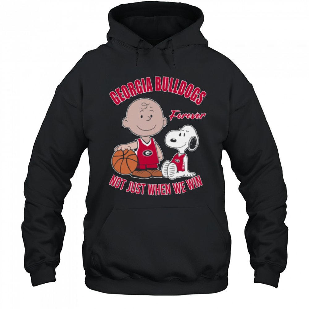 Charlie Brown And Snoopy Georgia Bulldogs Forever Not Just When We Win Shirt Hoodie