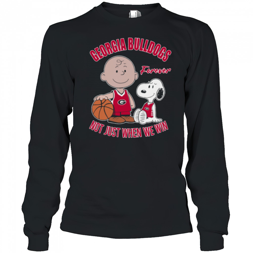 Charlie Brown And Snoopy Georgia Bulldogs Forever Not Just When We Win Shirt Long Sleeved