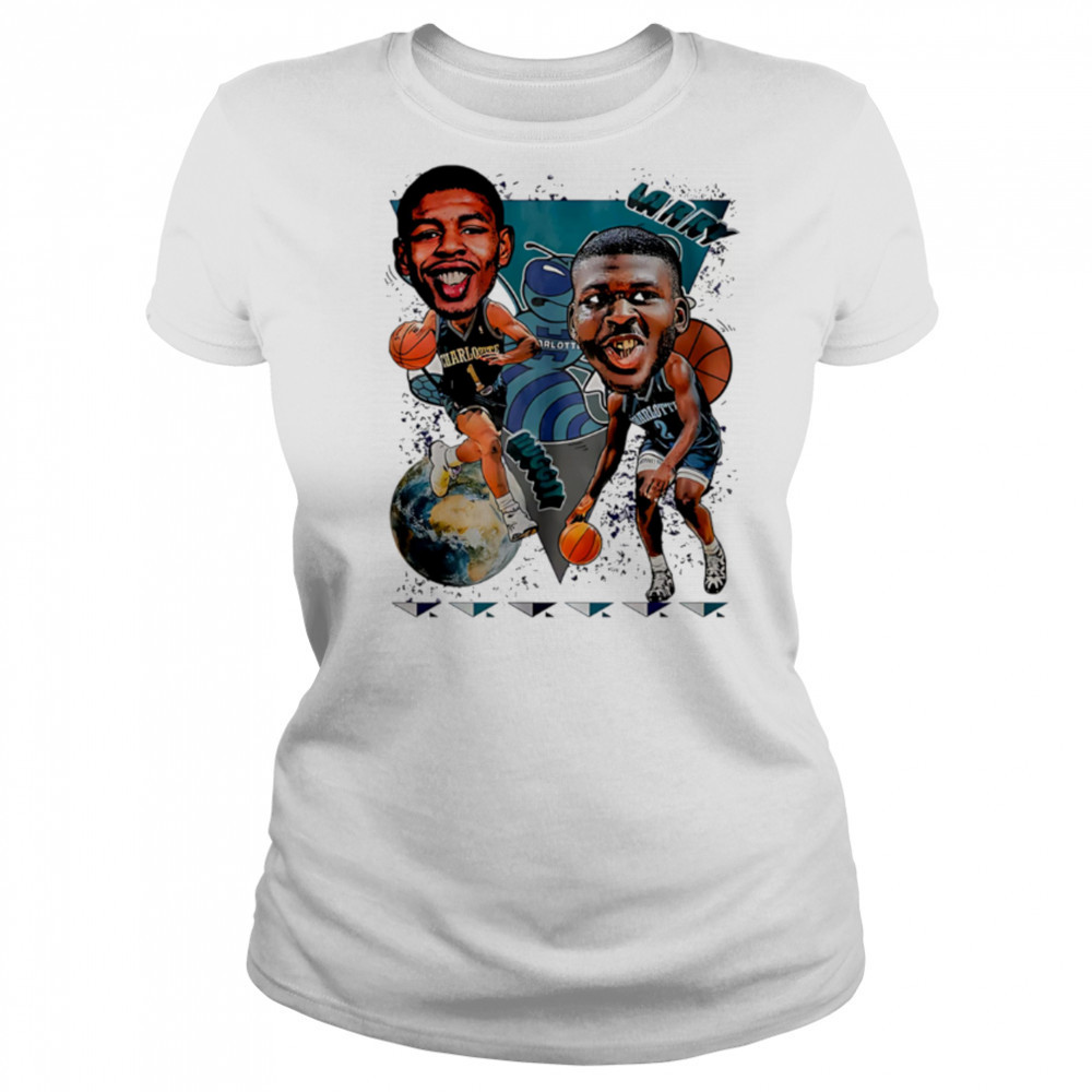 Charlotte Hornets LaMelo Ball Muggsy Grant Williams Larry caricature cartoon retro shirt Women's T-shirt