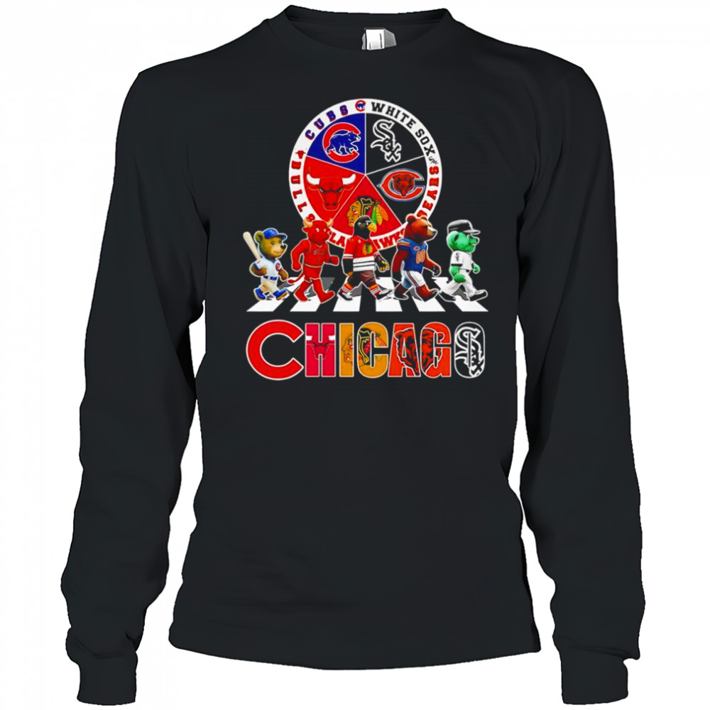 Chicago sports mascot Abbey Road logo shirt Long Sleeved