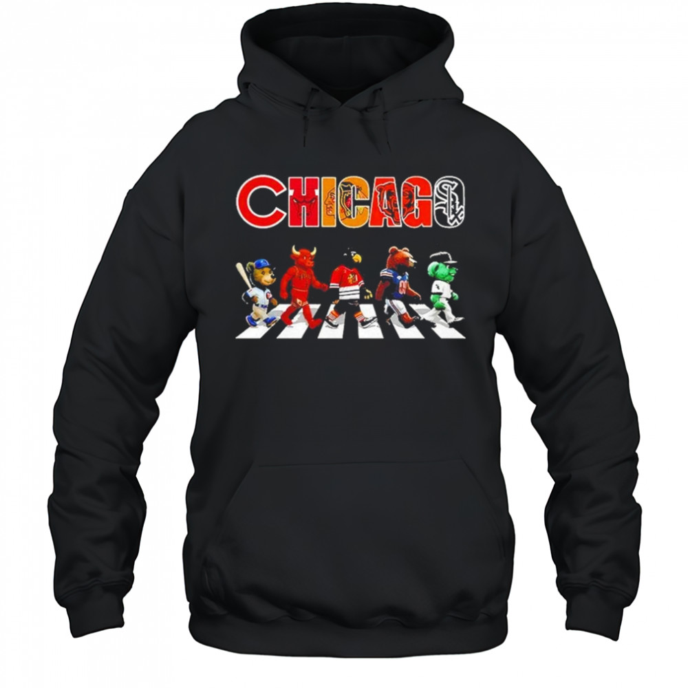 Chicago Sports Team Logo Mascot Abbey Road 2025 Shirt Hoodie
