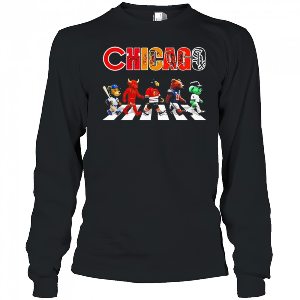 Chicago Sports Team Logo Mascot Abbey Road 2025 Shirt Long Sleeved