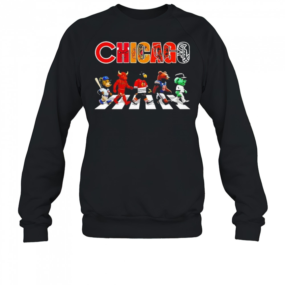 Chicago Sports Team Logo Mascot Abbey Road 2025 Shirt Sweatshirt