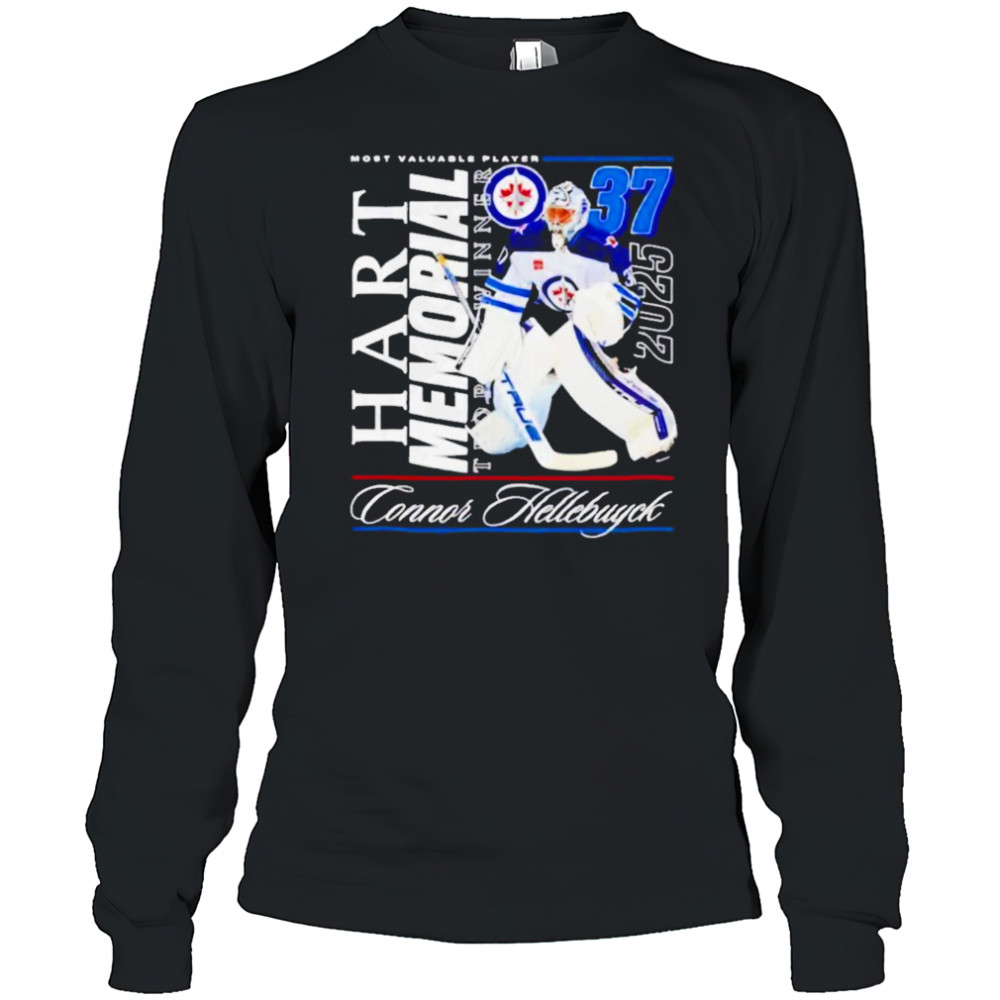 Connor Hellebuyck Winnipeg Jets NHL 2025 Hart Trophy Winner graphic shirt Long Sleeved