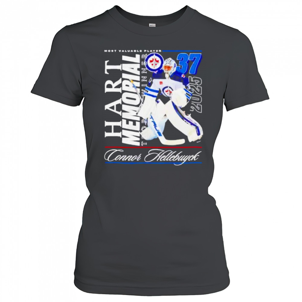 Connor Hellebuyck Winnipeg Jets NHL 2025 Hart Trophy Winner graphic shirt Women's T-shirt