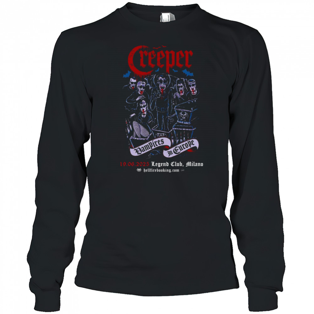 Creeper June 19 2025 Legend Club Milano Poster T-Shirt Long Sleeved