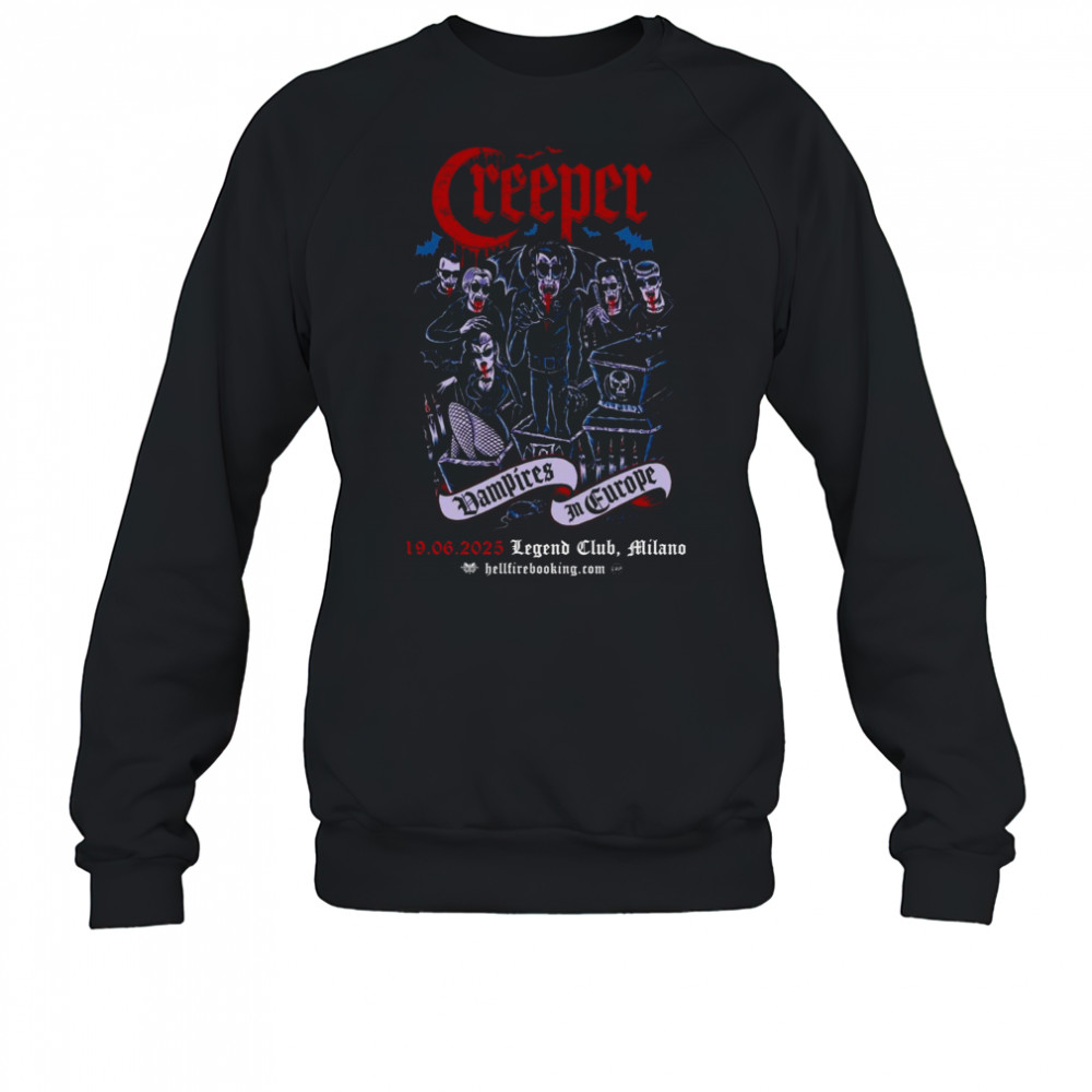 Creeper June 19 2025 Legend Club Milano Poster T-Shirt Sweatshirt