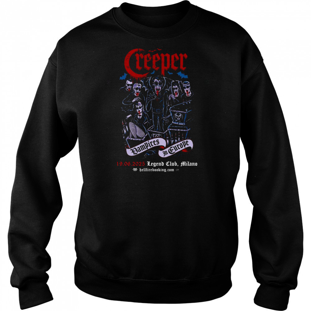 Creeper June 19 2025 Legend Club Milano Poster T-Shirt Hoodie