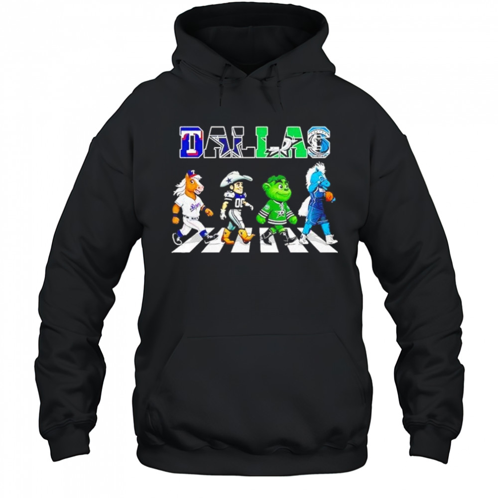 Dallas Sports Team Logo Mascot Abbey Road 2025 Shirt Hoodie