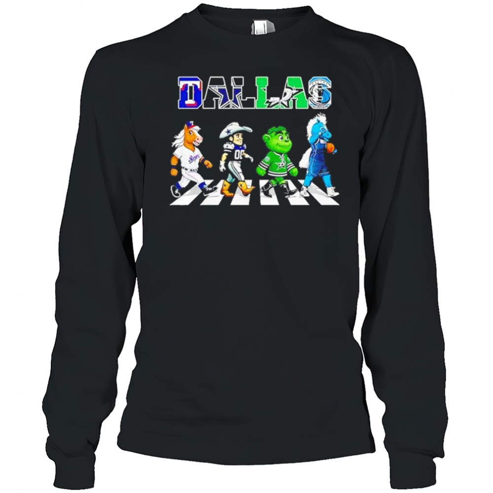 Dallas Sports Team Logo Mascot Abbey Road 2025 Shirt Long Sleeved