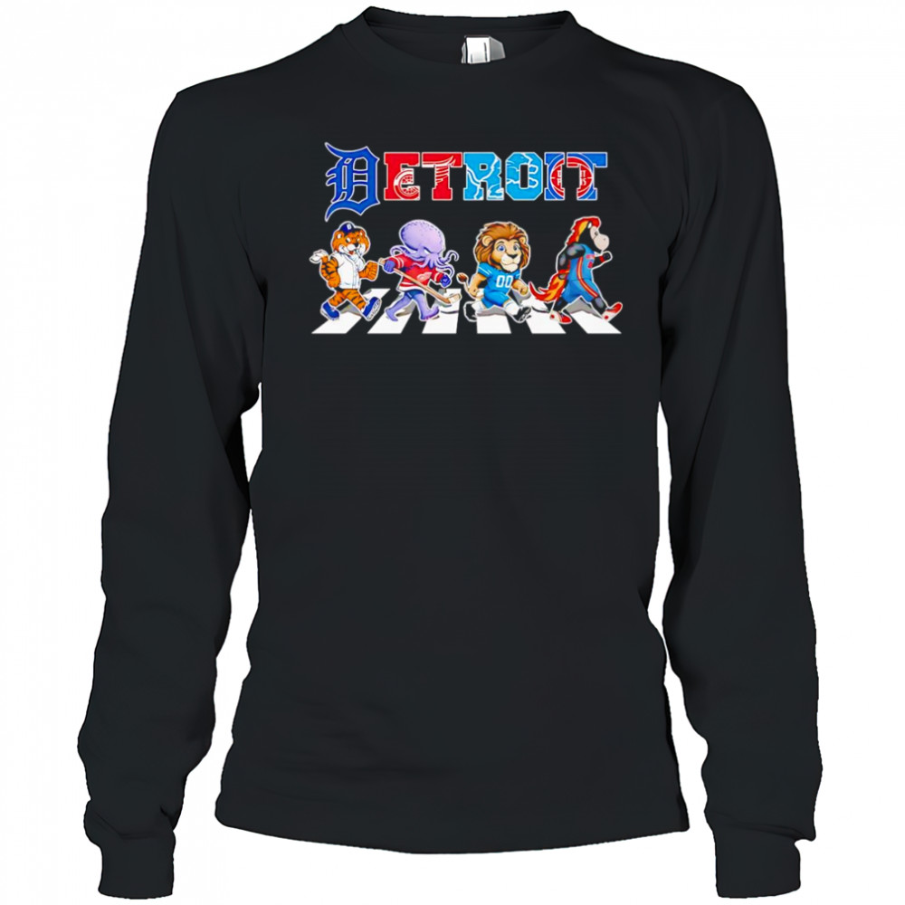 Detroit sports mascot chibi cross road shirt Long Sleeved