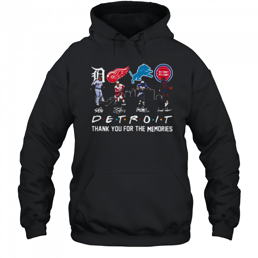 Detroit Team Sport Signature Thank You For The Memories T Shirt Hoodie