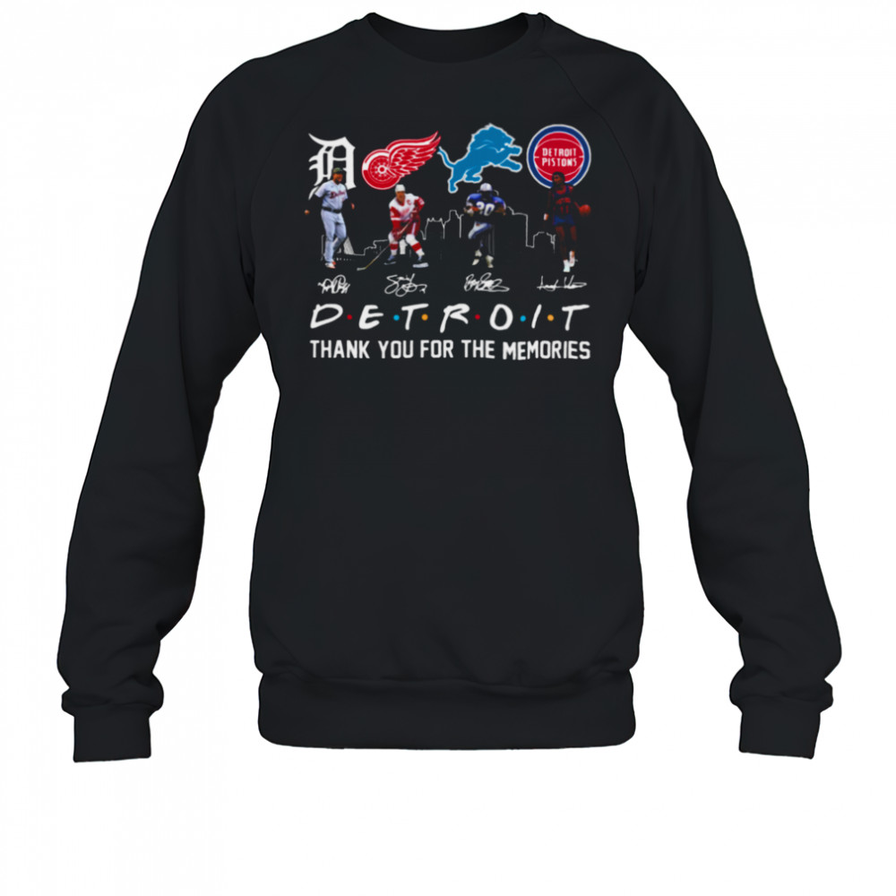 Detroit Team Sport Signature Thank You For The Memories T Shirt Sweatshirt