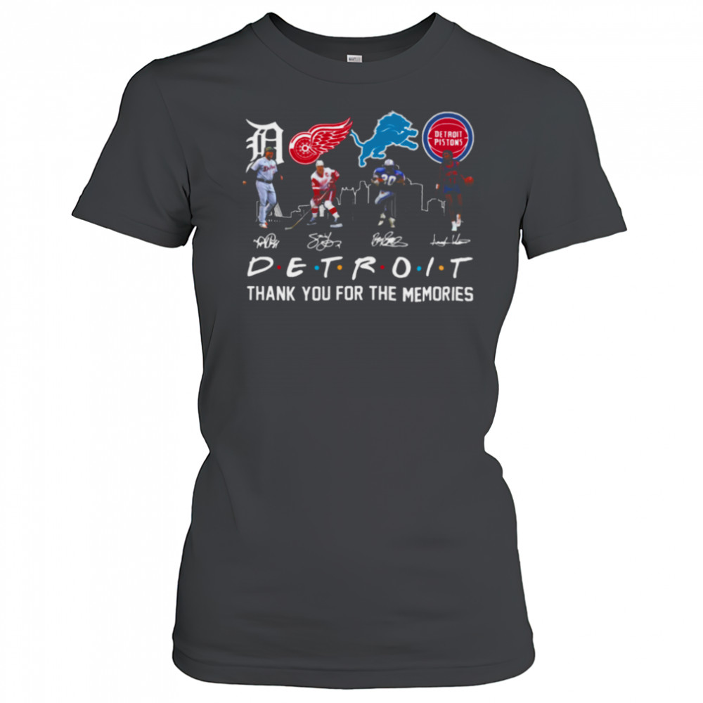Detroit Team Sport Signature Thank You For The Memories T Shirt Women's T-shirt