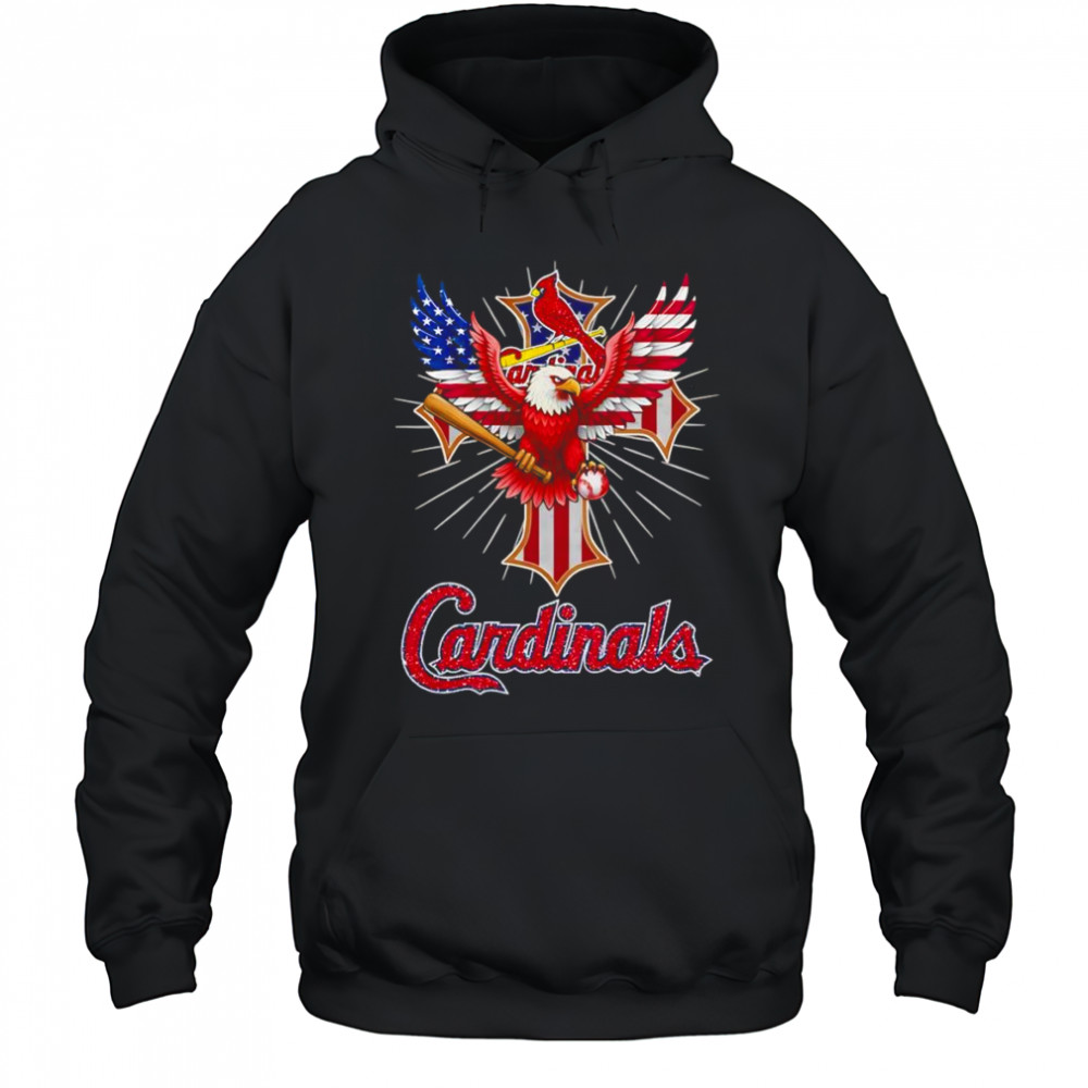 Eagle baseball St Louis Cardinals American flag shirt Hoodie