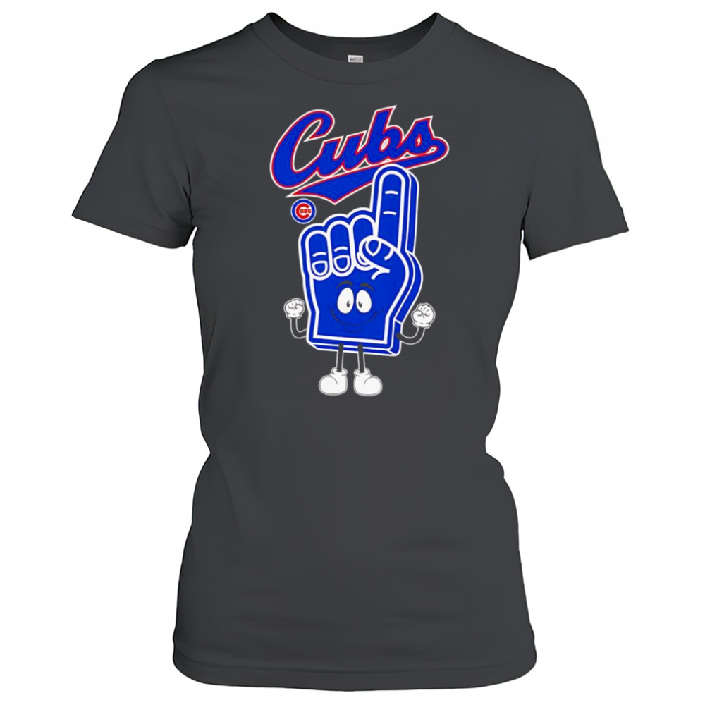 Foam hand number one finger Chicago Cubs shirt Women's T-shirt