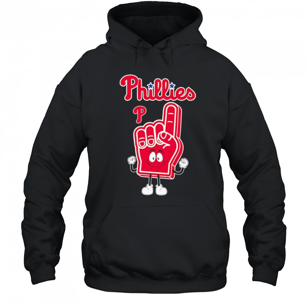 Foam hand number one finger Philadelphia Phillies shirt Hoodie