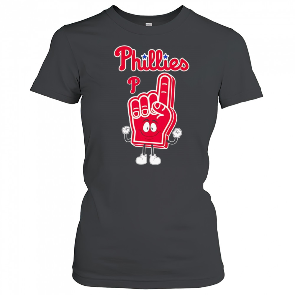 Foam hand number one finger Philadelphia Phillies shirt Women's T-shirt