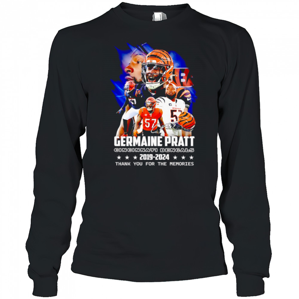 Germaine Pratt Cincinnati Bengals 2019-2024 Signature Thank You For The Memories shirt Long Sleeved