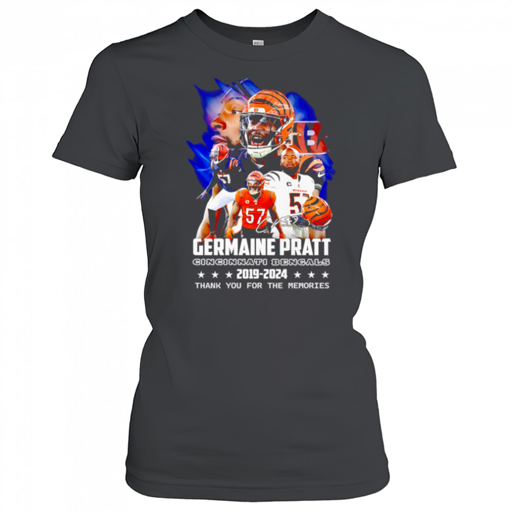 Germaine Pratt Cincinnati Bengals 2019-2024 Signature Thank You For The Memories shirt Women's T-shirt
