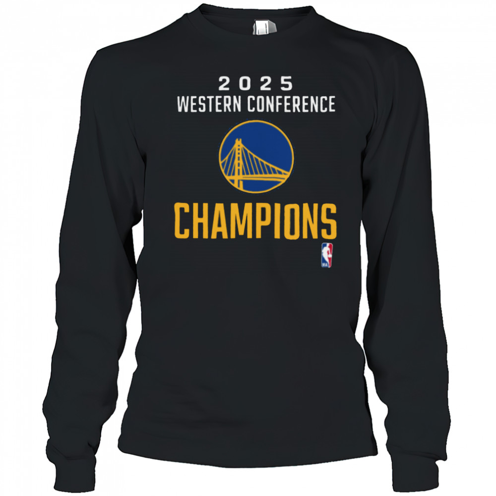 Golden State Warriors Fanatics 2025 NBA Western Conference Champions Locker Room T Shirt Long Sleeved