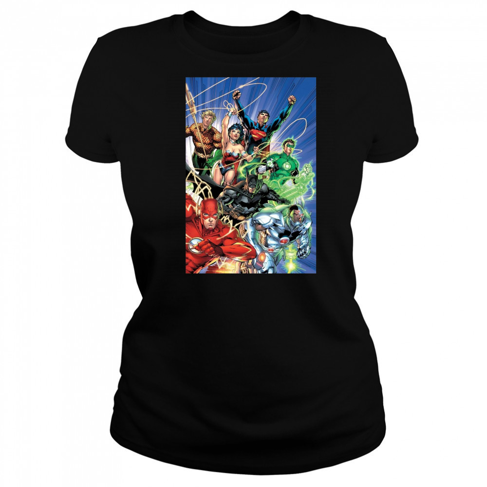 Justice League Superheroes Unite Epic Comic Artwork T-Shirt Women's T-shirt