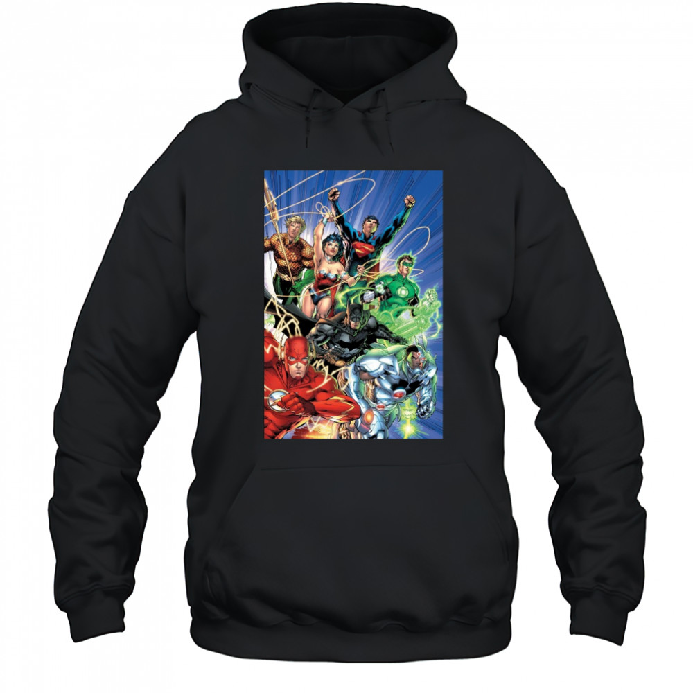 Justice League Superheroes Unite Epic Comic Artwork T-Shirt Hoodie