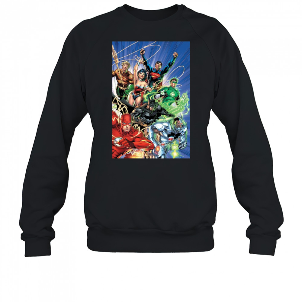 Justice League Superheroes Unite Epic Comic Artwork T-Shirt Sweatshirt