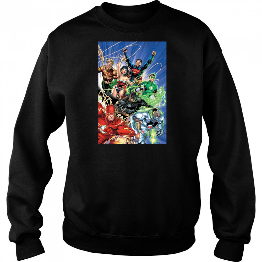 Justice League Superheroes Unite Epic Comic Artwork T-Shirt Hoodie