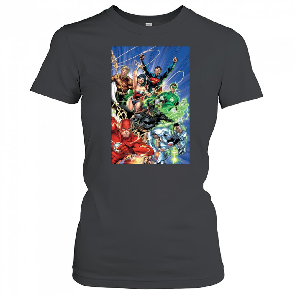 Justice League Superheroes Unite Epic Comic Artwork T-Shirt Women's T-shirt