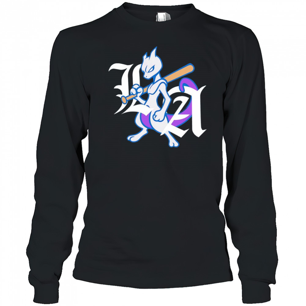 LA Dodgers x Mewtwo logo shirt Long Sleeved
