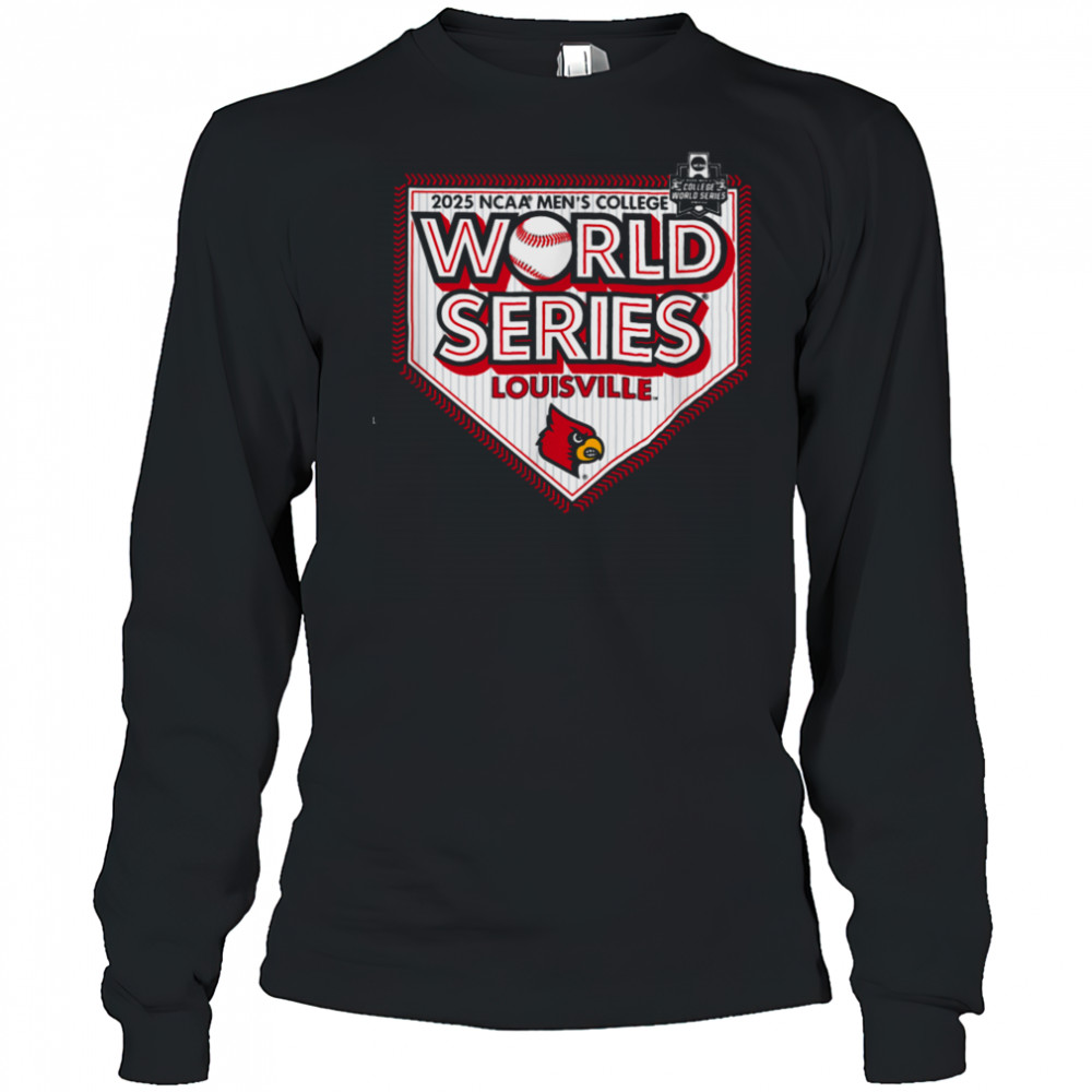 Louisville Cardinals MCWS 2025 College World Series Gray T Shirt Long Sleeved