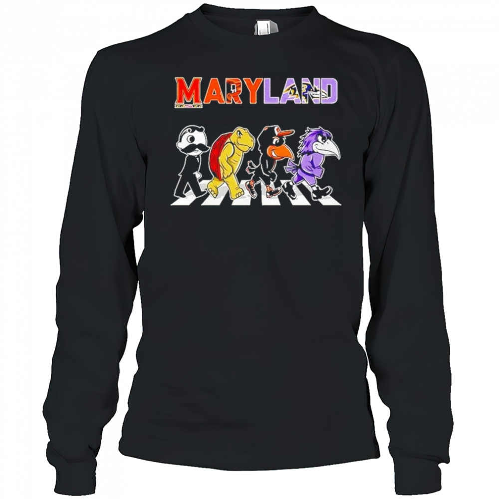 Maryland Sports Team Logo Mascot Abbey Road 2025 Shirt Long Sleeved