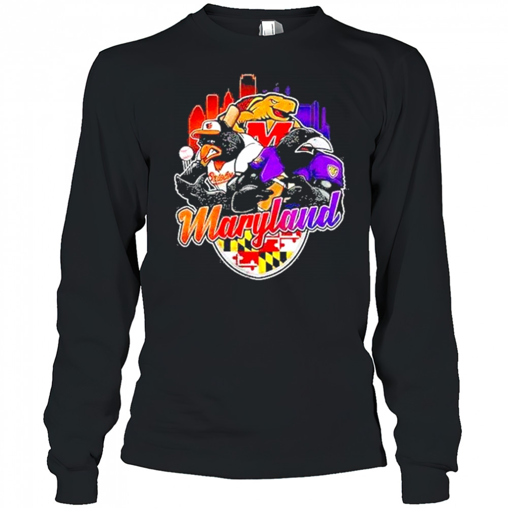 Maryland Sports Team Mascot Shirt Long Sleeved
