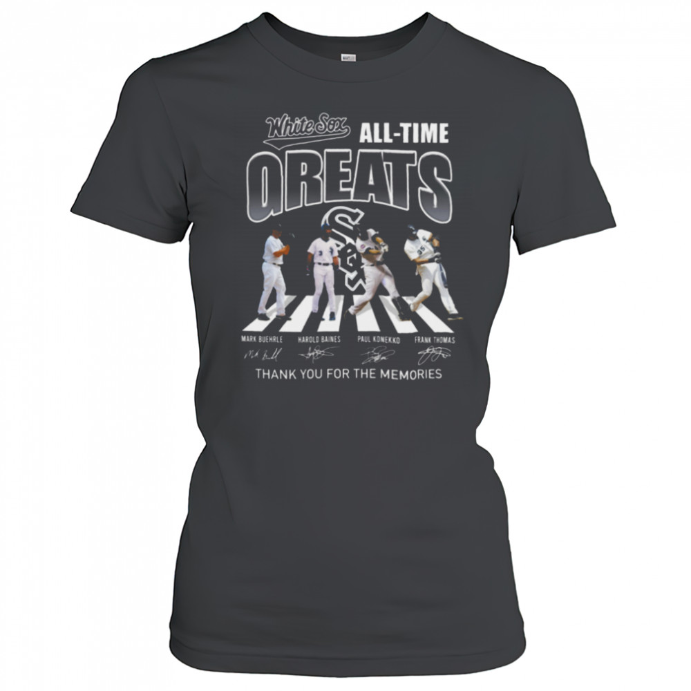 MLB Chicago White Sox All Time Greats Signature Thank You For The Memories T Shirt Women's T-shirt