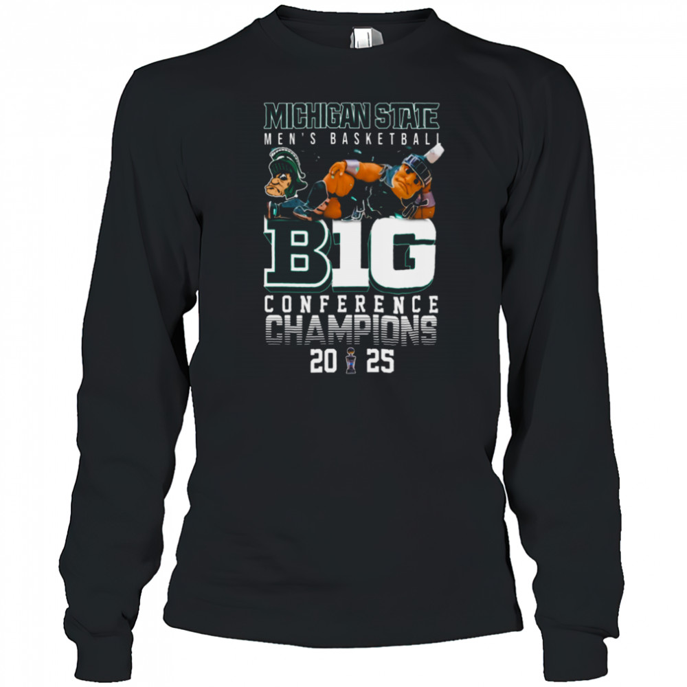 NCAA Michigan State Spartans Men’s Basketball B1G Conference Champions 2025 T Shirt Long Sleeved